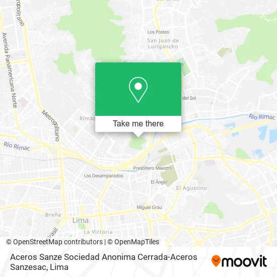Mapa de Aceros Sanze Sociedad Anonima Cerrada-Aceros Sanzesac