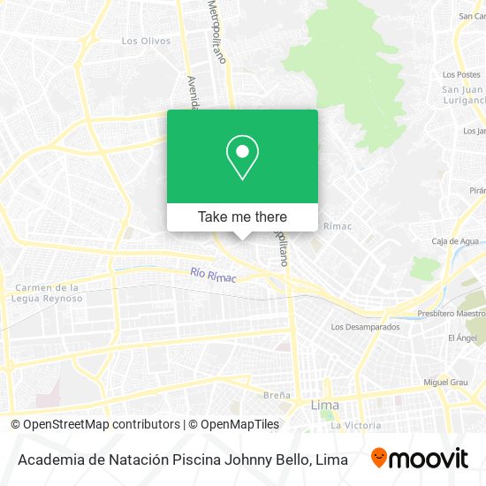 Mapa de Academia de Natación Piscina Johnny Bello