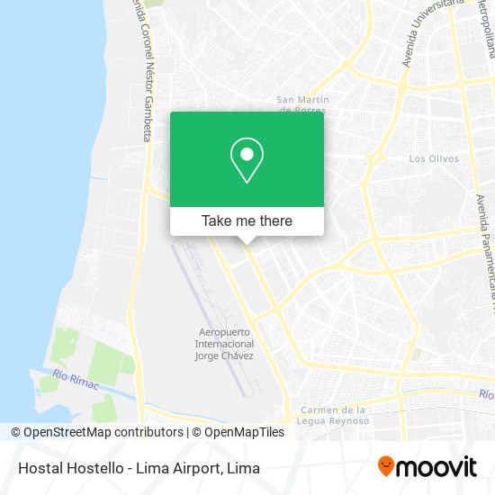 Hostal Hostello - Lima Airport map