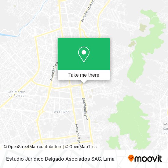Mapa de Estudio Jurídico Delgado Asociados SAC