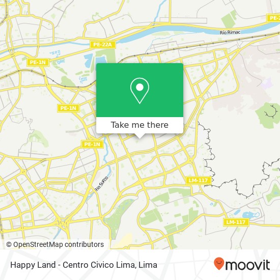 Mapa de Happy Land - Centro Civico Lima