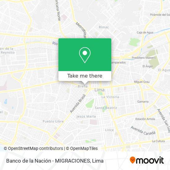 Banco de la Nación - MIGRACIONES map