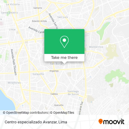 Centro especializado Avanzar map