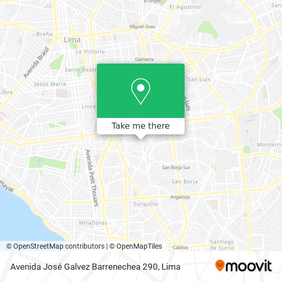 Avenida José Galvez Barrenechea 290 map