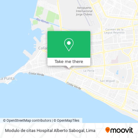 Modulo de citas Hospital Alberto Sabogal map