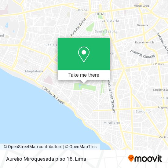 Aurelio Miroquesada piso 18 map