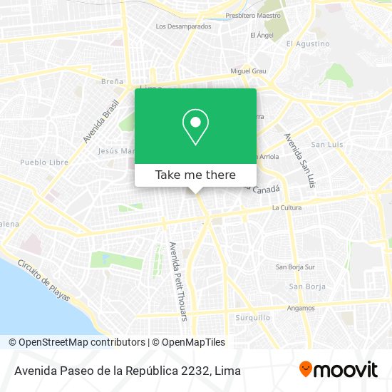 Avenida Paseo de la República 2232 map