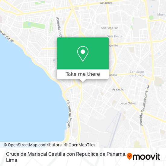 Cruce de Mariscal Castilla con Republica de Panama map