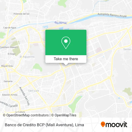 Mapa de Banco de Credito BCP (Mall Aventura)