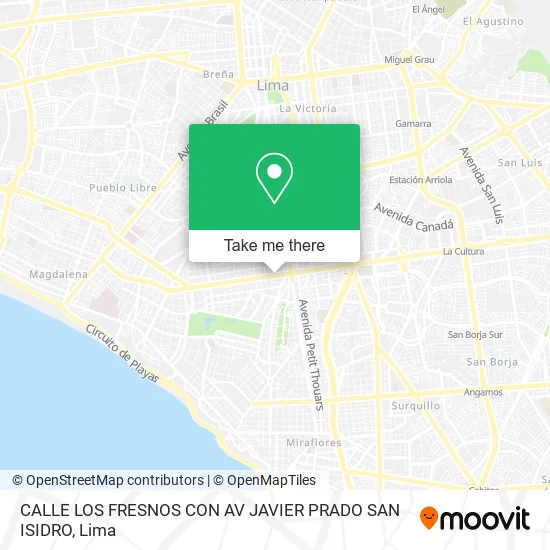 Mapa de CALLE LOS FRESNOS CON AV  JAVIER PRADO   SAN ISIDRO