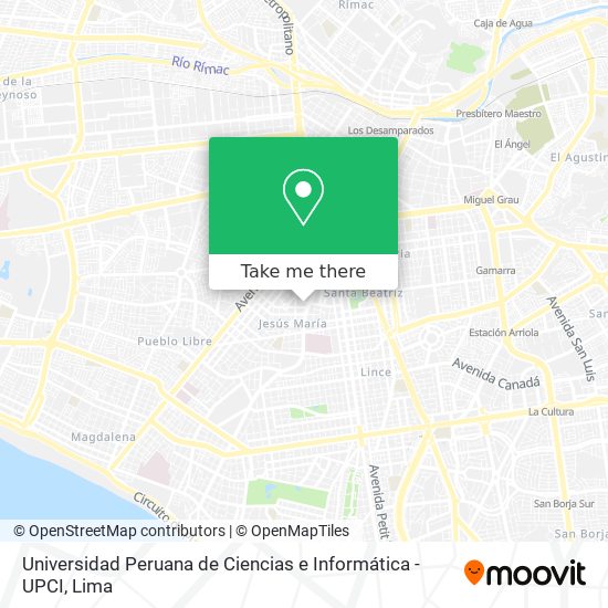 Universidad Peruana de Ciencias e Informática - UPCI map