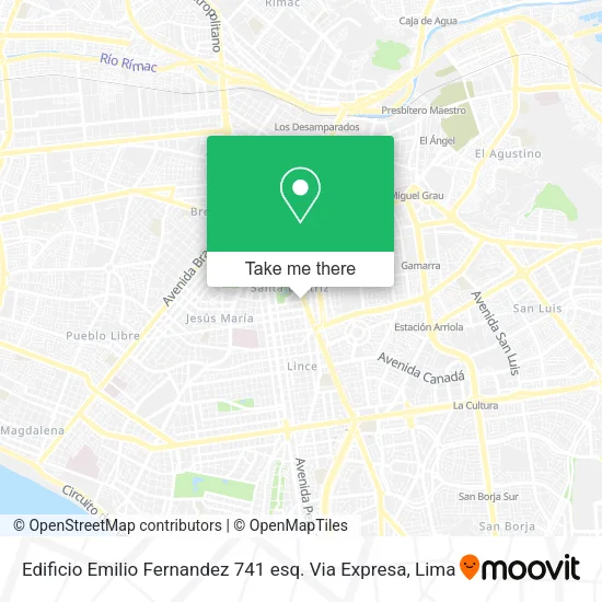 Mapa de Edificio Emilio Fernandez 741 esq. Via Expresa