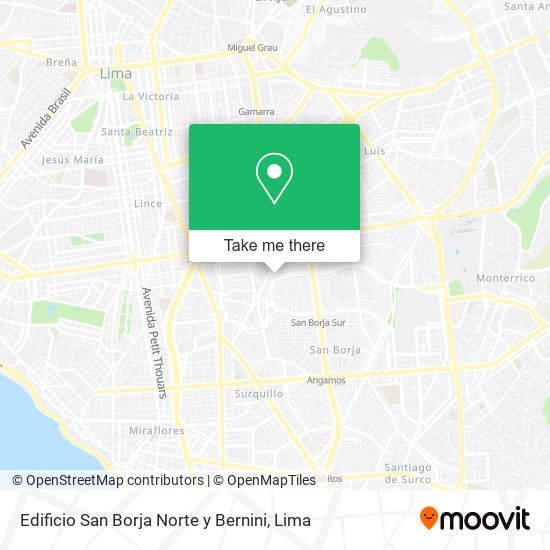 Edificio San Borja Norte y Bernini map