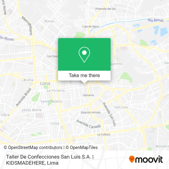 Mapa de Taller De Confecciones San Luis S.A. | KIDSMADEHERE