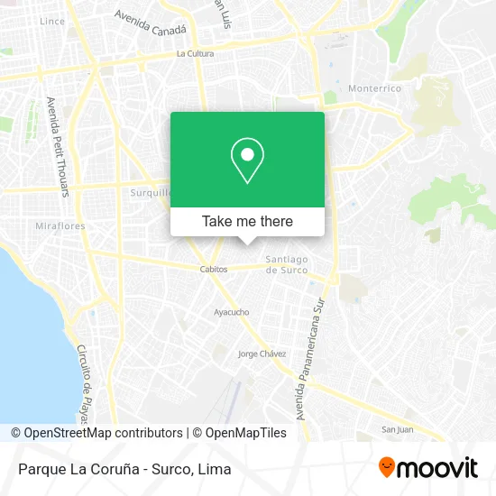 Mapa de Parque La Coruña - Surco