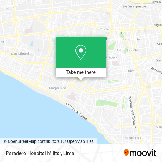 Mapa de Paradero Hospital Militar