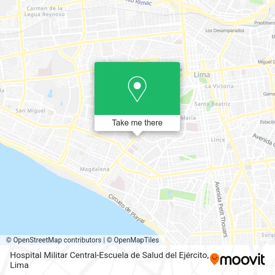 Mapa de Hospital Militar Central-Escuela de Salud del Ejército