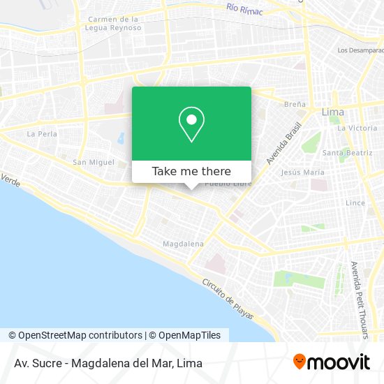 Av. Sucre - Magdalena del Mar map