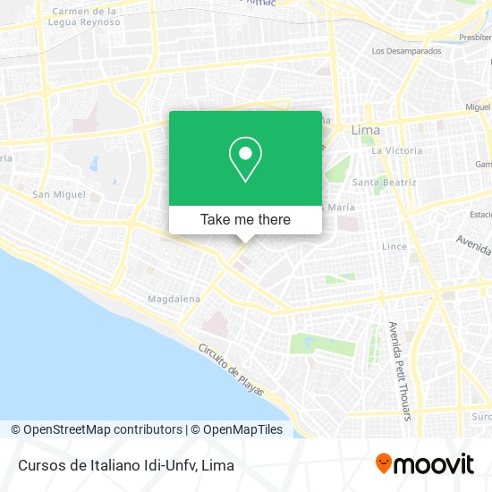 Cursos de Italiano Idi-Unfv map