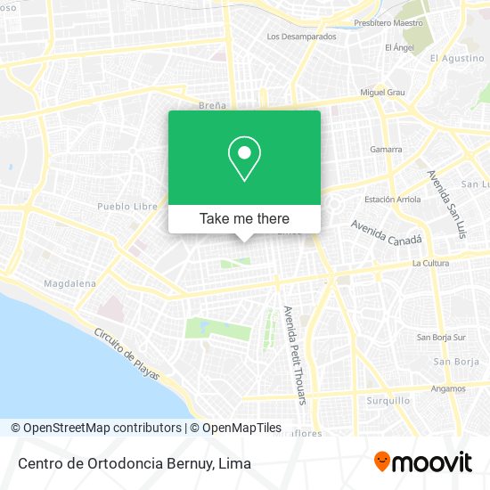 Mapa de Centro de Ortodoncia Bernuy