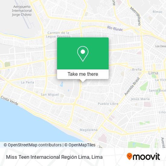Miss Teen Internacional Región Lima map