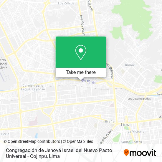 Mapa de Congregación de Jehová Israel del Nuevo Pacto Universal - Cojinpu