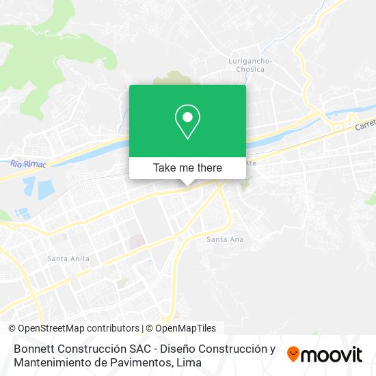 Mapa de Bonnett Construcción SAC - Diseño Construcción y Mantenimiento de Pavimentos