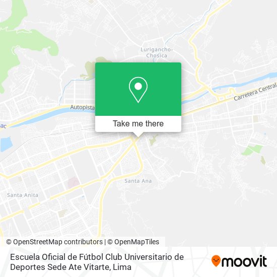 Mapa de Escuela Oficial de Fútbol Club Universitario de Deportes Sede Ate Vitarte