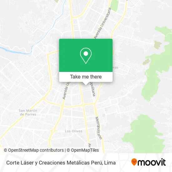 Mapa de Corte Láser y Creaciones Metálicas Perú