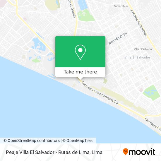 Peaje Villa El Salvador - Rutas de Lima map