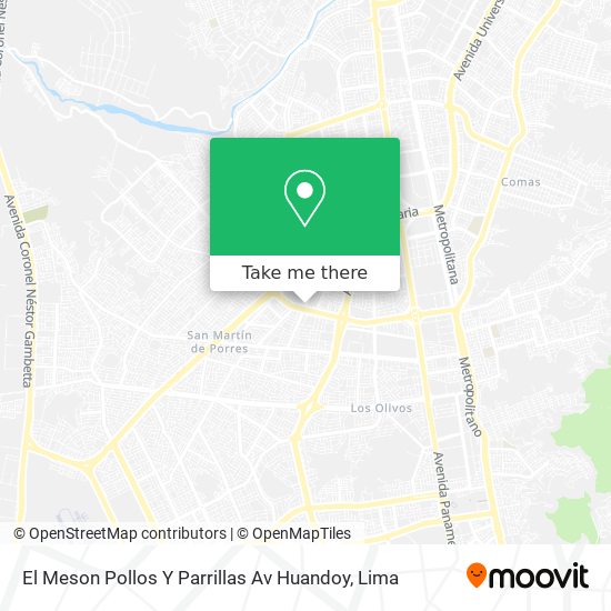 Mapa de El Meson Pollos Y Parrillas Av Huandoy