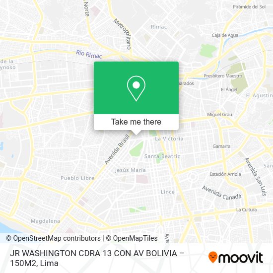 Mapa de JR WASHINGTON CDRA 13 CON AV BOLIVIA – 150M2
