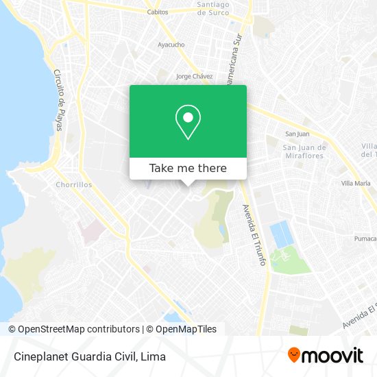 Cineplanet Guardia Civil map