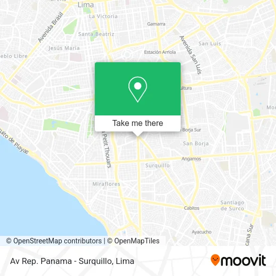 Mapa de Av Rep. Panama - Surquillo