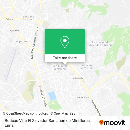 Boticas Villa El Salvador San Juan de Miraflores map