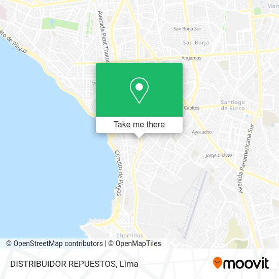 DISTRIBUIDOR REPUESTOS map