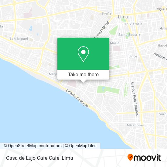 Mapa de Casa de Lujo Cafe Cafe