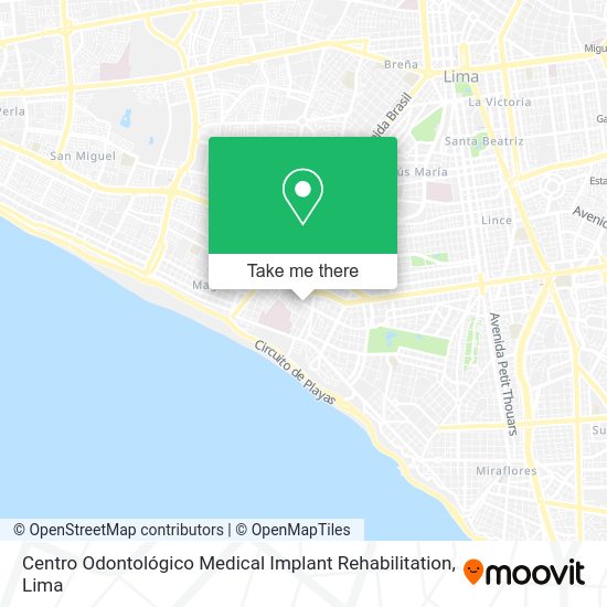 Mapa de Centro Odontológico Medical Implant Rehabilitation