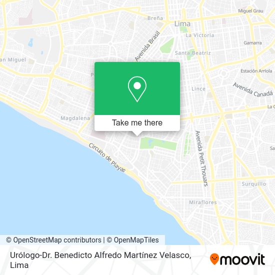 Mapa de Urólogo-Dr. Benedicto Alfredo Martínez Velasco