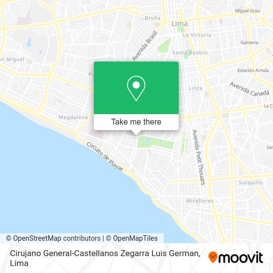 Cirujano General-Castellanos Zegarra Luis German map