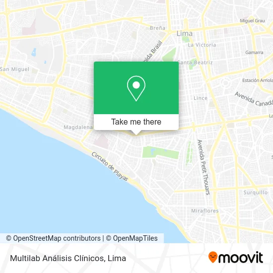 Mapa de Multilab Análisis Clínicos
