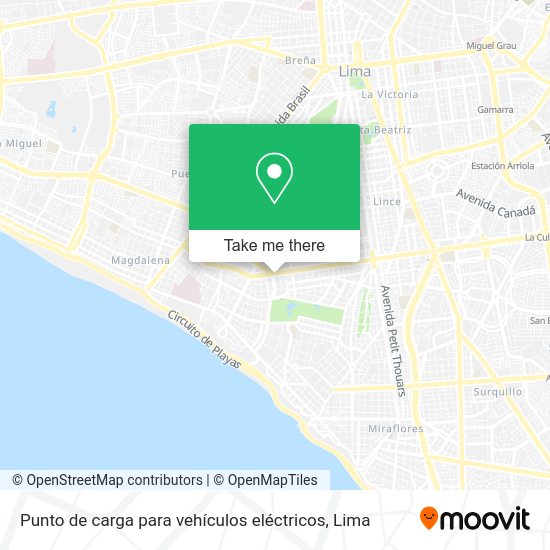 Punto de carga para vehículos eléctricos map