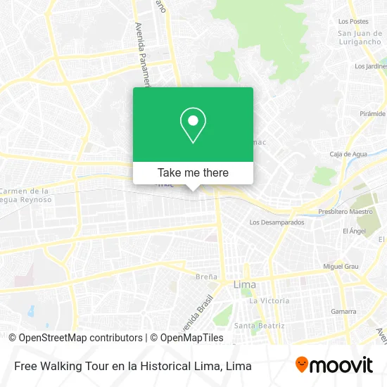 Free Walking Tour en la Historical Lima map
