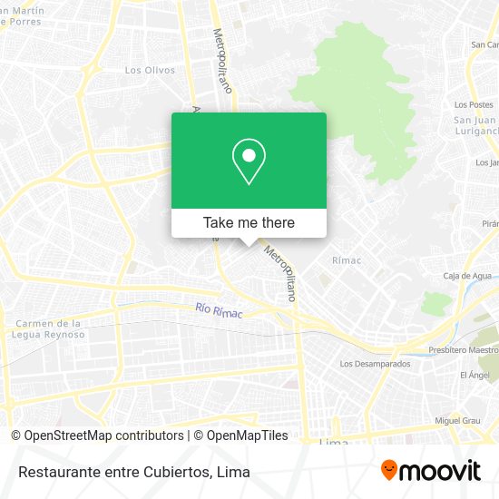 Mapa de Restaurante entre Cubiertos