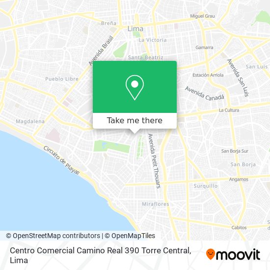 Centro Comercial Camino Real 390 Torre Central map