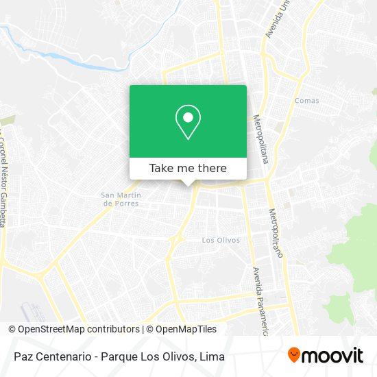 Paz Centenario - Parque Los Olivos map