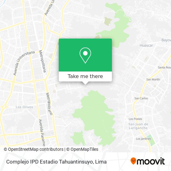 Complejo IPD Estadio Tahuantinsuyo map