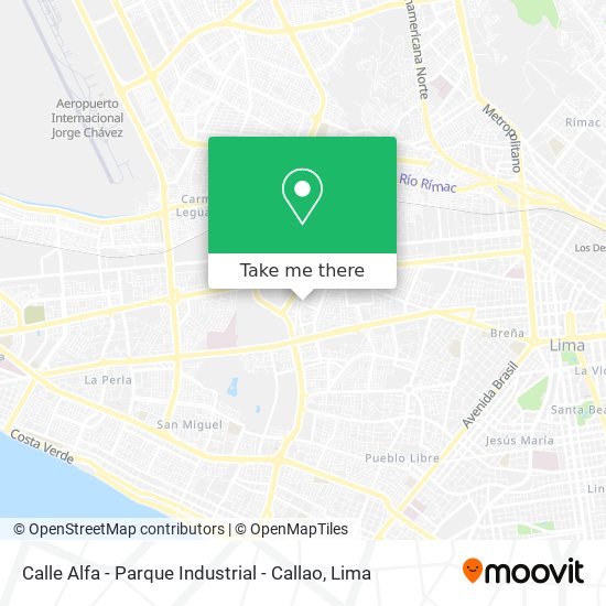 Mapa de Calle Alfa - Parque Industrial - Callao