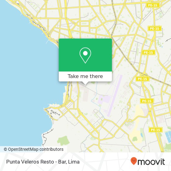Punta Veleros Resto - Bar map
