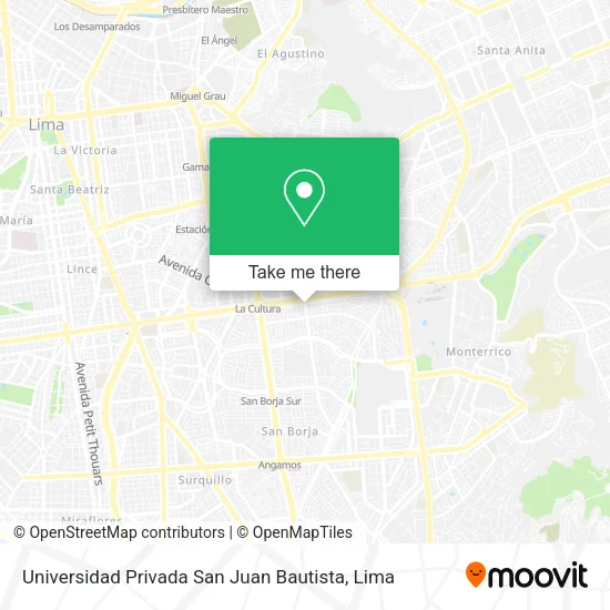 Mapa de Universidad Privada San Juan Bautista